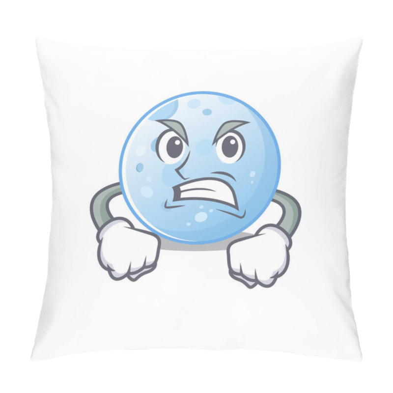 Personality  Mascot Design Concept Of Blue Moon With Angry Face. Vector Illustration Pillow Covers