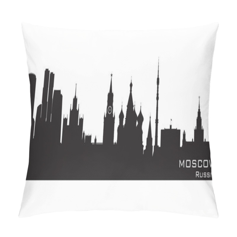 Personality  Moscow, Russia Skyline. Detailed Vector Silhouette Pillow Covers