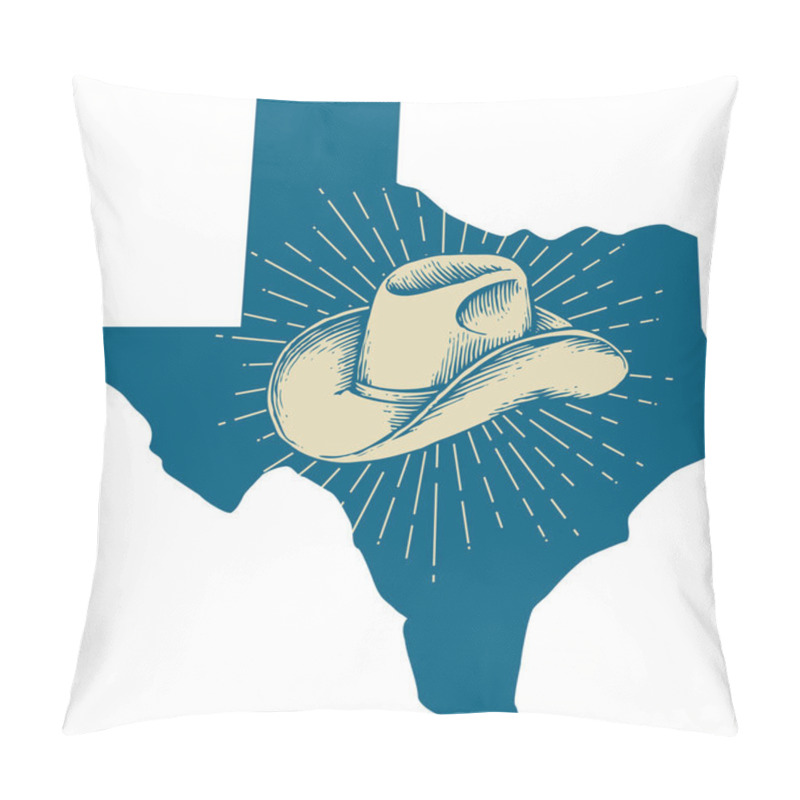 Personality  Texas Map And Cowboy Hat Design  Pillow Covers