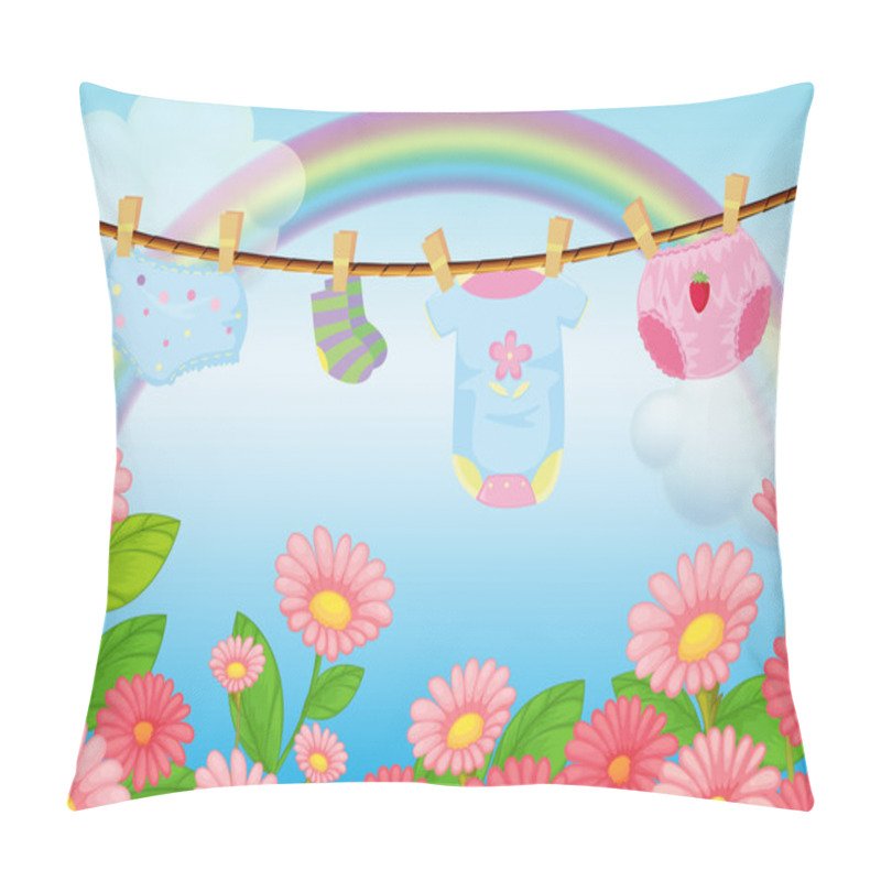 Personality  Infant Clothes Near The Garden Pillow Covers