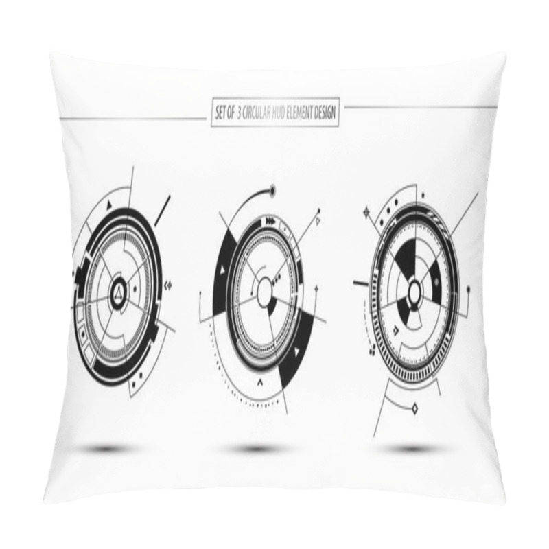 Personality  Circular Digital Technology Hud Elements Pillow Covers