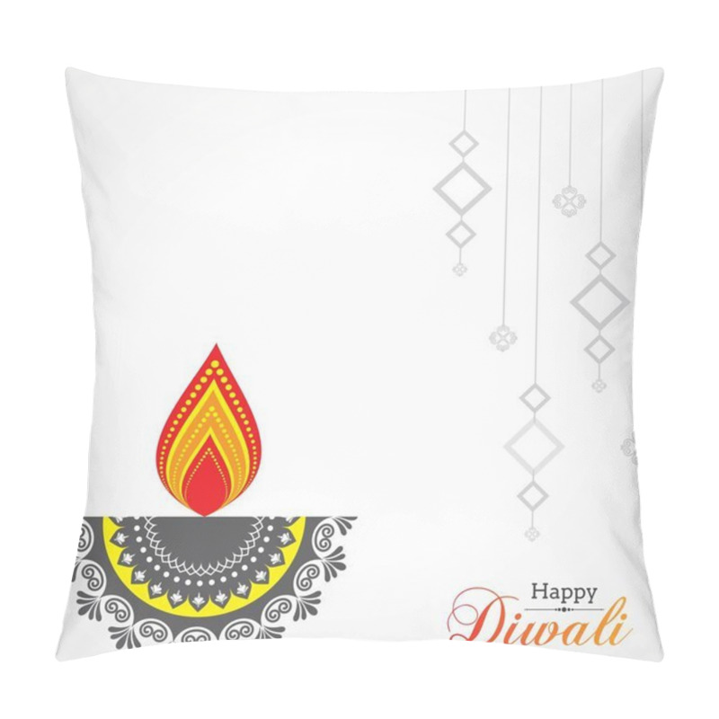 Personality  Poster For Happy Diwali With Beautiful Design Illustration Stock Vector Pillow Covers