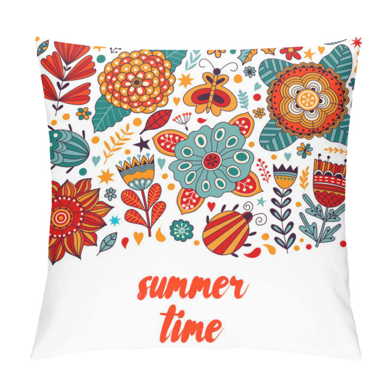 Personality  Summer Time Flowers And Leaves Pillow Covers