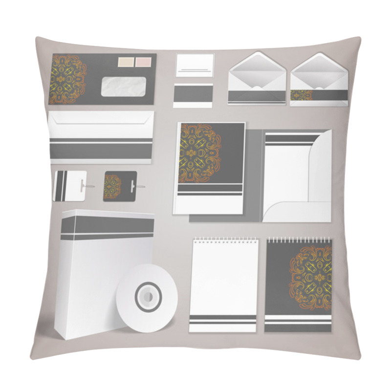 Personality  Stationery Design Set In Vector Format Pillow Covers