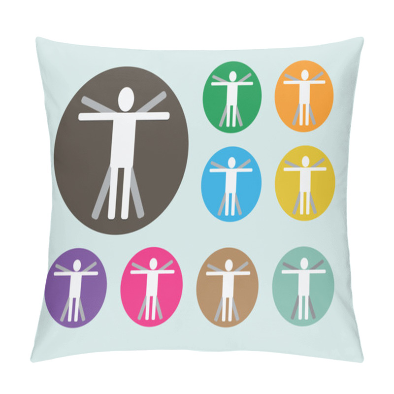 Personality  Pictograms People Man Icon Sign Symbol Pictogram Pillow Covers