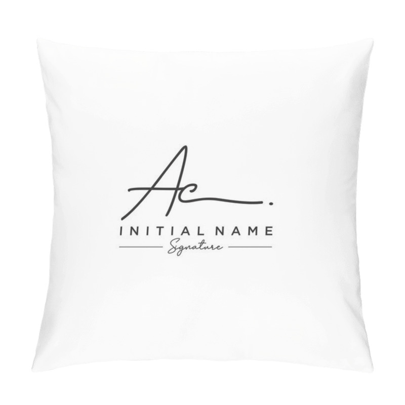 Personality  Letter AC Signature Logo Template Vector Pillow Covers