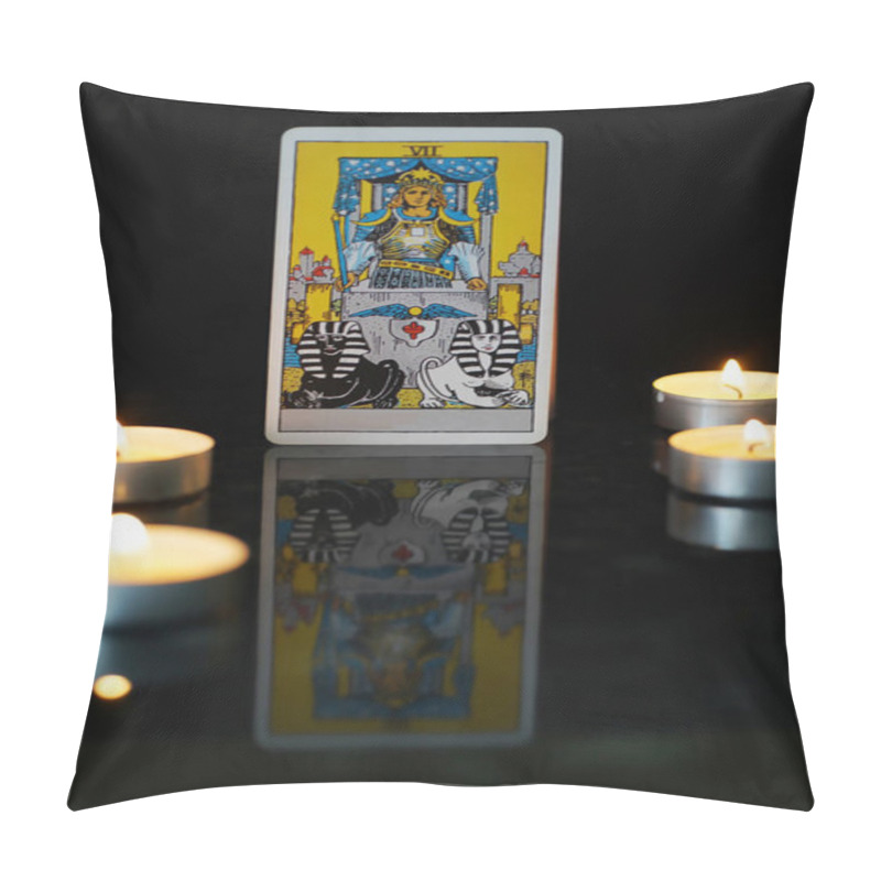 Personality  Tarot, Major Arcana, The Chariot, The Study. Pillow Covers