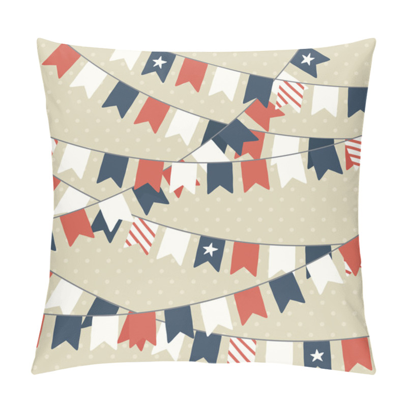 Personality  Festive Garlands With Flags Pillow Covers