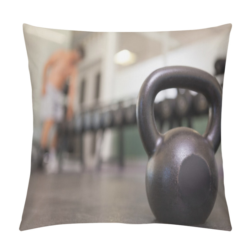 Personality  Focus On Large Black Kettlebell In Weights Room Pillow Covers