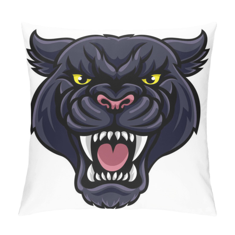 Personality  An Angry Looking Black Panther Mascot Animal Character Pillow Covers