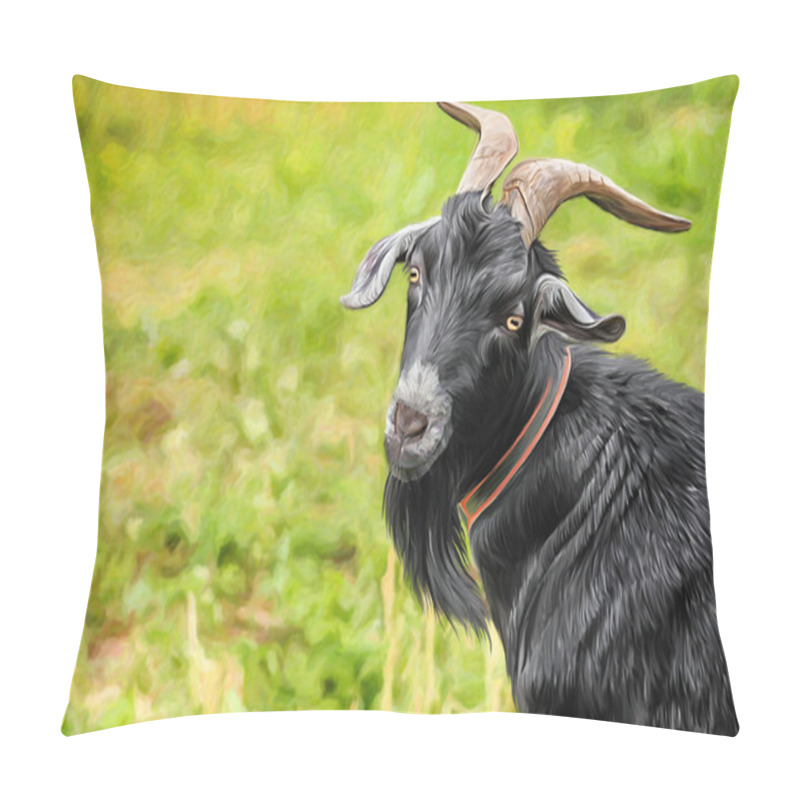 Personality  Drawing Goats, Portrait Pillow Covers