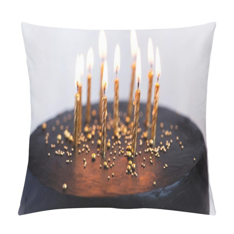 Personality  Black Round Birthday Cake   Pillow Covers