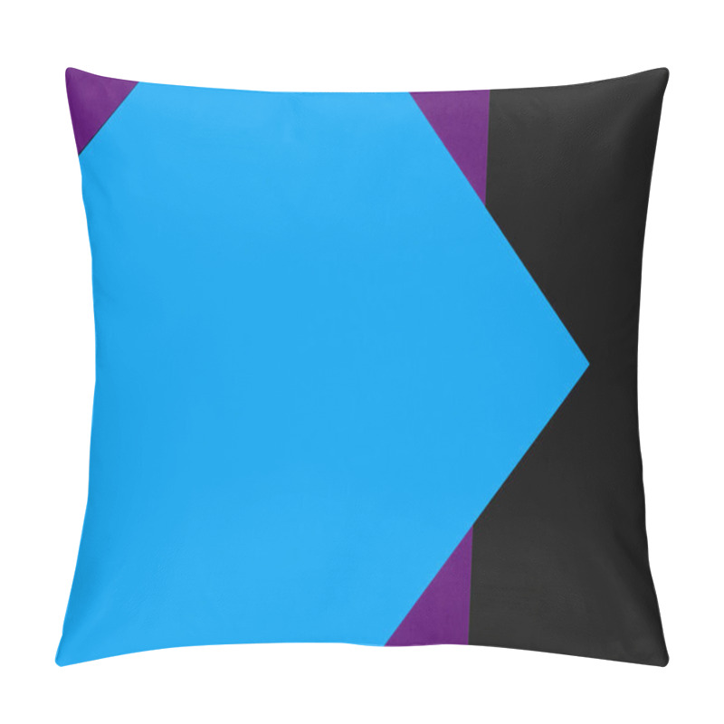 Personality  Blue, Purple And Black Polygonal Background With Copy Space Pillow Covers