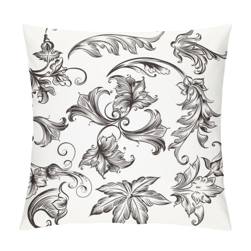 Personality  Collection Of Vector Swirl Elements For Design Pillow Covers