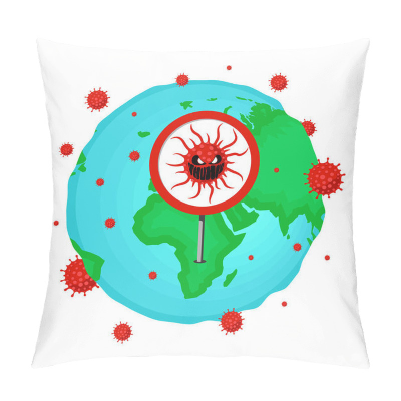 Personality  New coronavirus variant of COVID-19 strain omicron. World alert attack concept. Mutated corona virus outbreak and respiratory infection disease epidemic. Vector banner pillow covers