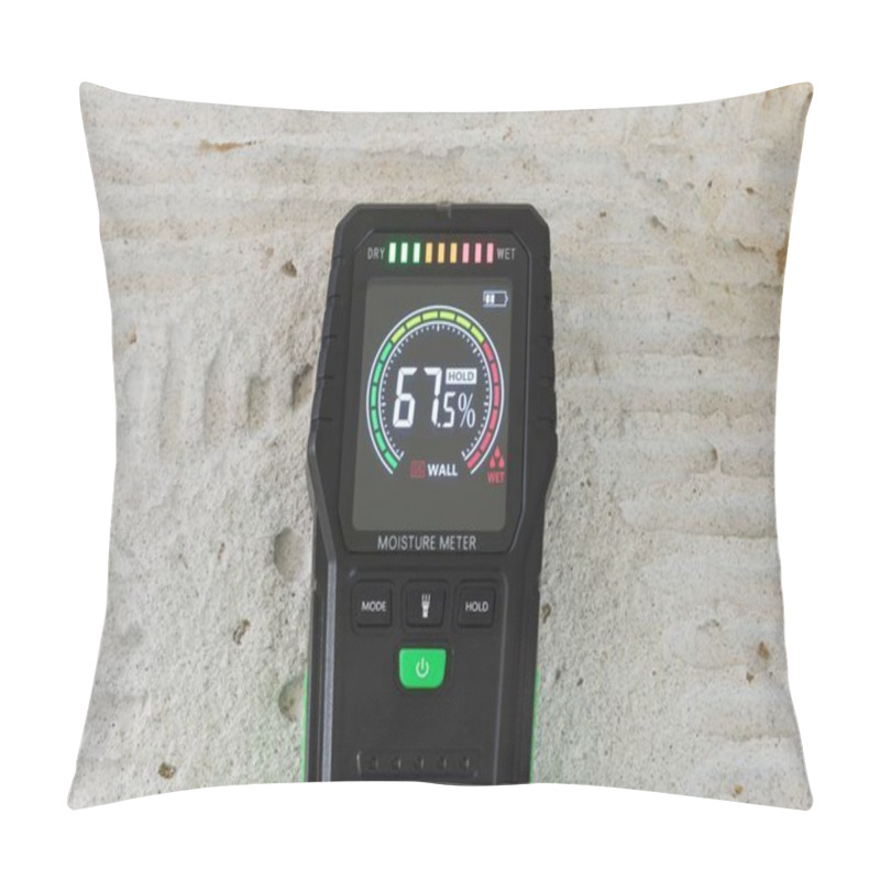 Personality  Moisture Detector (moisture Testing Meter) On A Concrete Floor, Reading High Moisture Content. UK Home Interior Pillow Covers