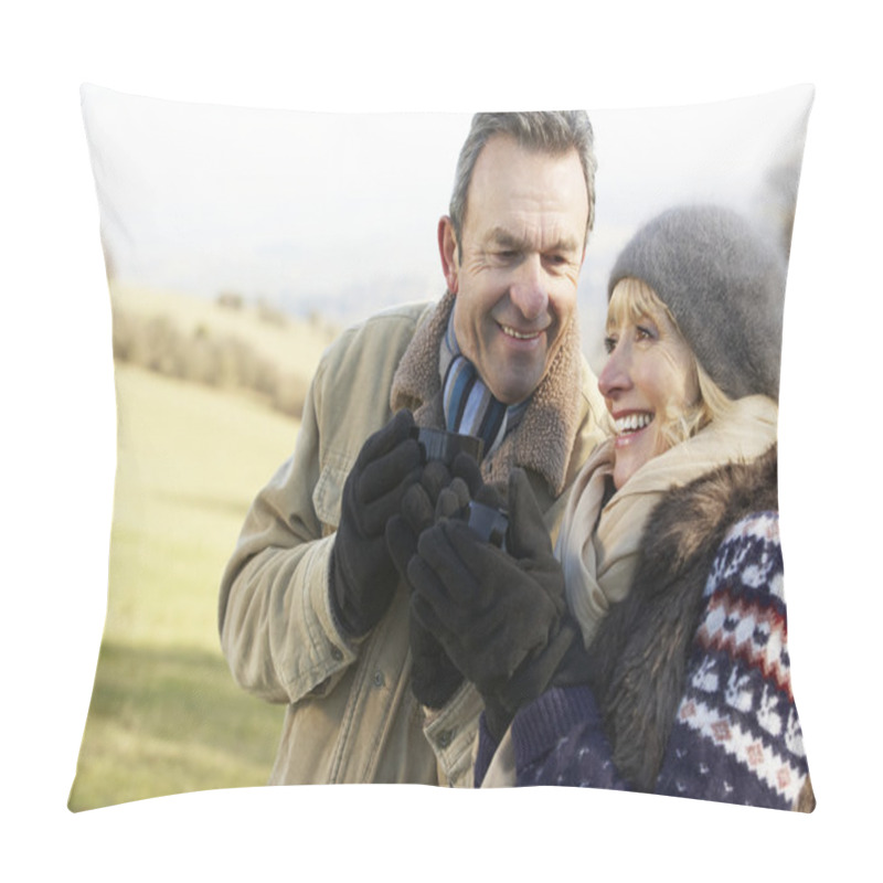 Personality  Mature Couple In Winter Pillow Covers