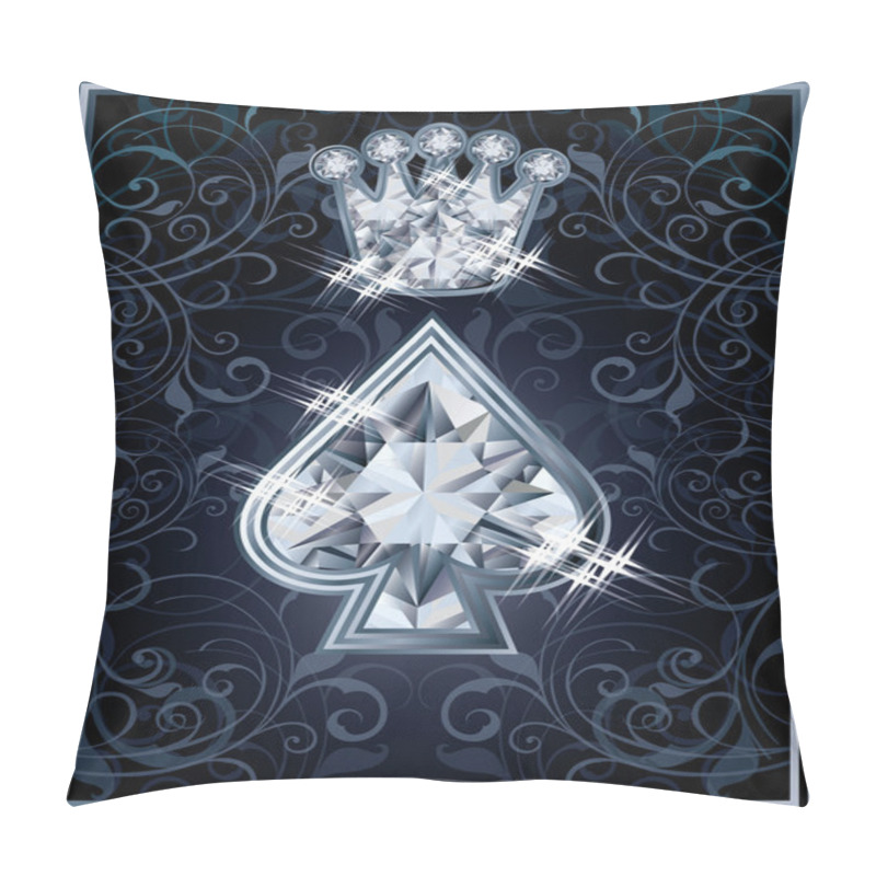 Personality  Diamond Poker Spade Royal Card, Vector Illustration Pillow Covers