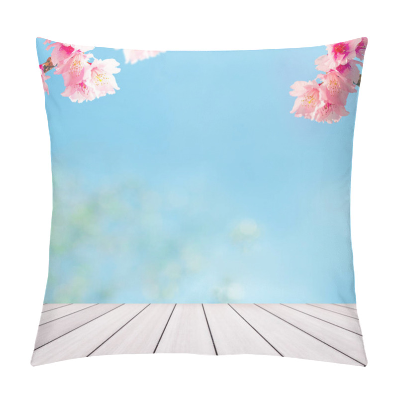 Personality  Cherry Blossom Trees On Backgorund. Pink Sakura Flowers. Pillow Covers