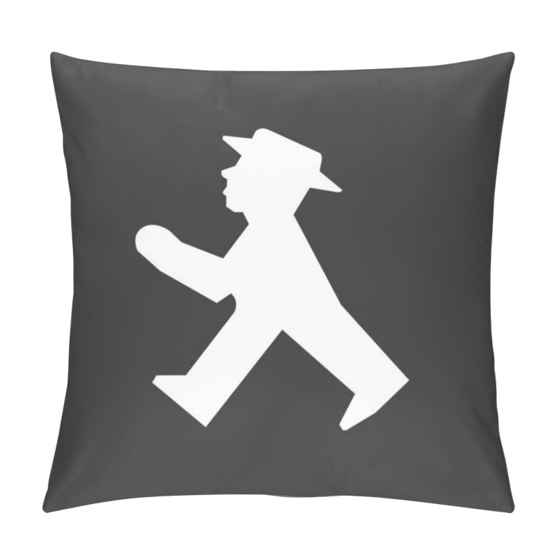 Personality  Man Walking Icon. Pillow Covers