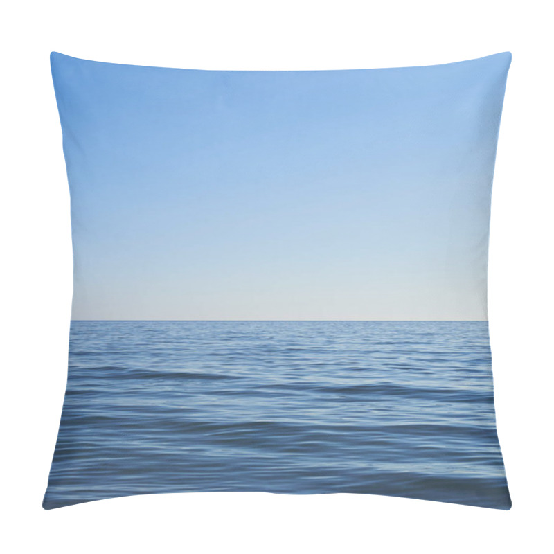 Personality  Dark Blue Water From The Sea With Blue Sky. Light Comes From The Right. Vertical Format, Also Suitable As A Poster Or Background. Free Space For Text Or Objects.                             Pillow Covers