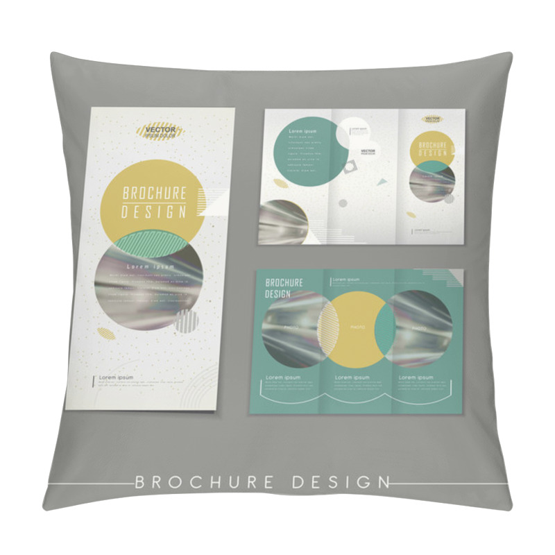 Personality  Modern Abstract Tri-fold Brochure Template Design Pillow Covers