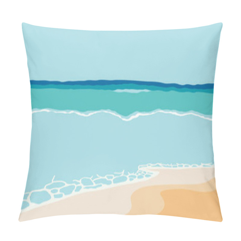 Personality  Beach Postcard With Sun,sea And Sky In The Daytime Pillow Covers