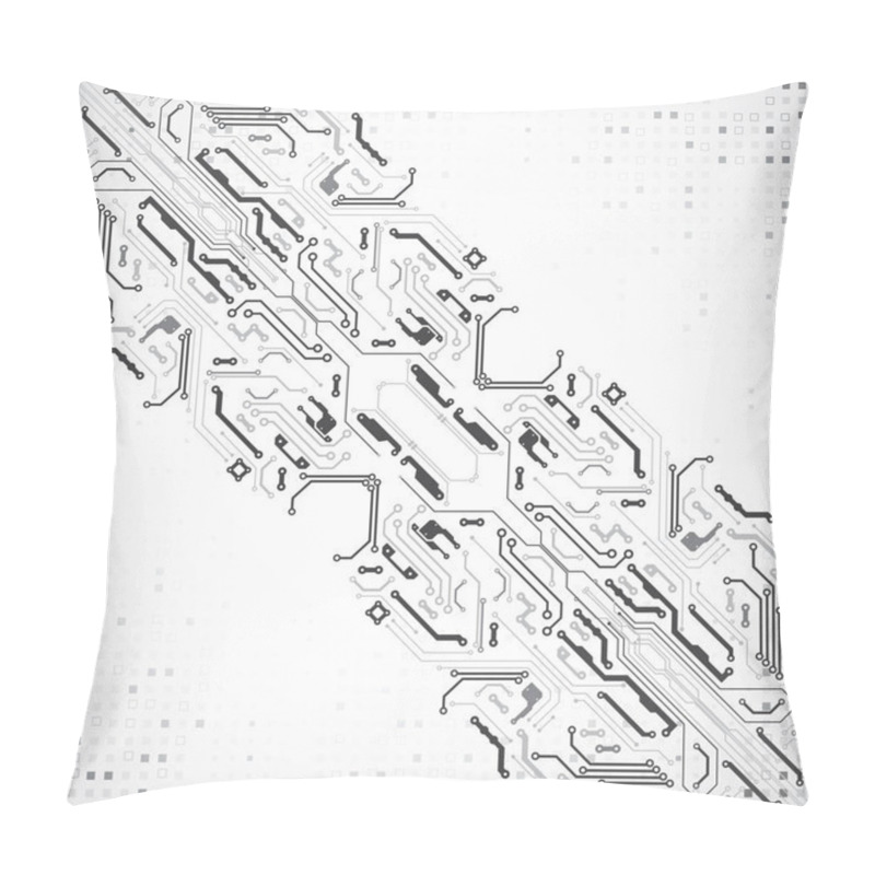 Personality  Vector Illustration, Hi-tech Digital Technology And Engineering Theme Pillow Covers