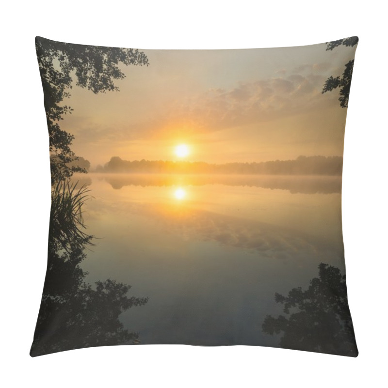 Personality  Mystic Sunrise Over Lake Pillow Covers