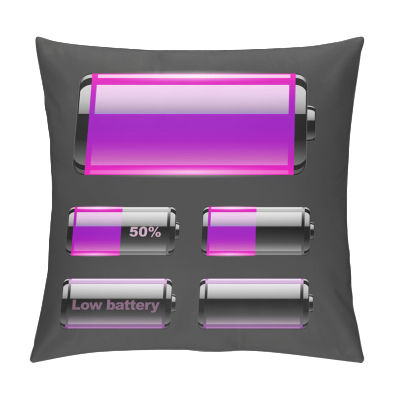 Personality  Vector Set Of Battery Charge. Pillow Covers