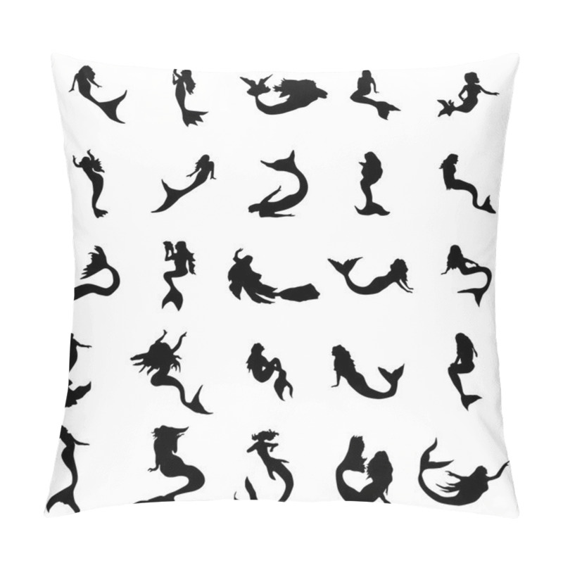 Personality  Mermaid Silhouettes Set Pillow Covers