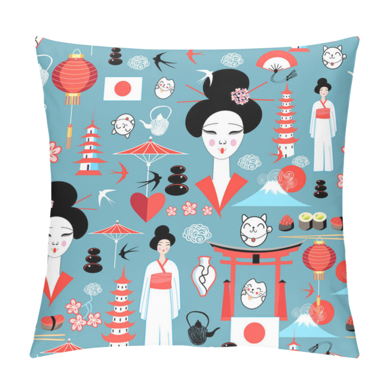 Personality  Pattern With Various Elements Of Japanese Pillow Covers