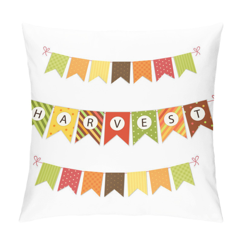 Personality  Festive Garland  Harvest With Bunting Flags Pillow Covers