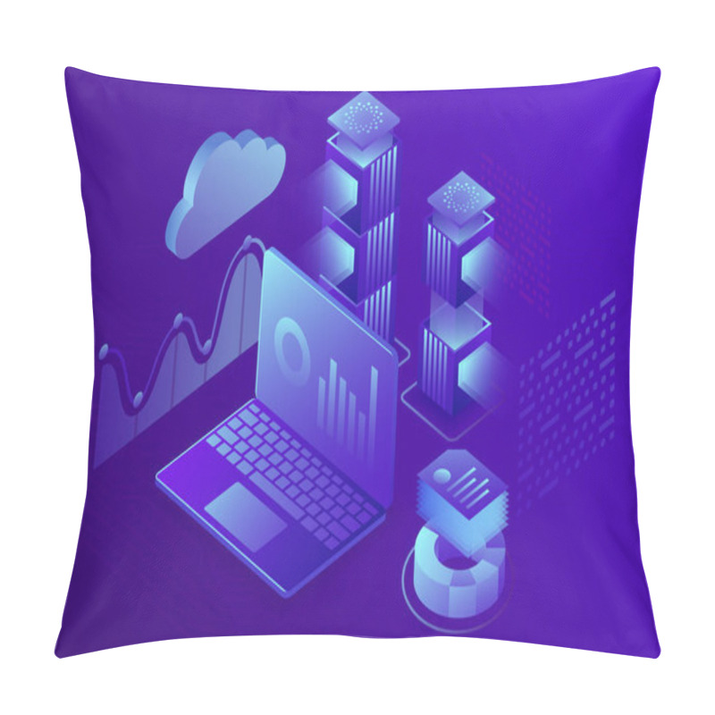 Personality  Concept Business Analytics, Strategy Of Data Financial Graphs Or Diagrams. Financial Review, Analysis Data And Investment. 3d Isometric Illustration. Pillow Covers