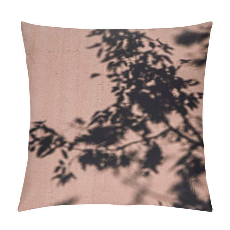 Personality  Silhouette Of Leaves Against A Textured Wall, Creating A Serene Ambiance. Pillow Covers