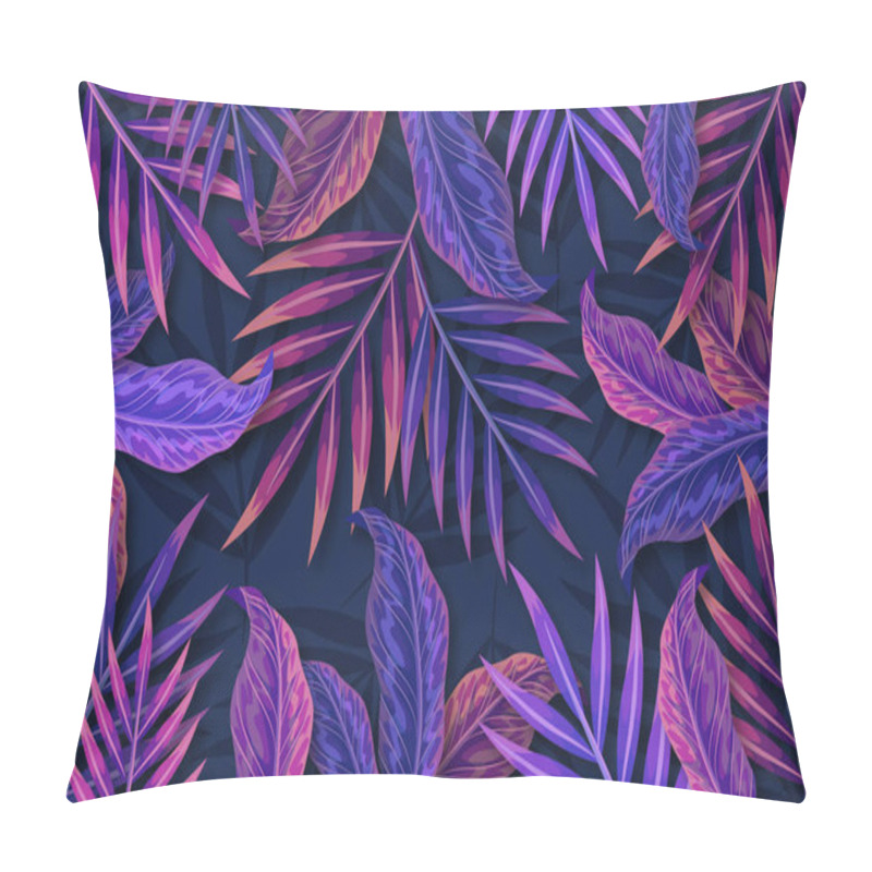 Personality  Tropical Purple Leaves Background Vector Design Illustration Pillow Covers