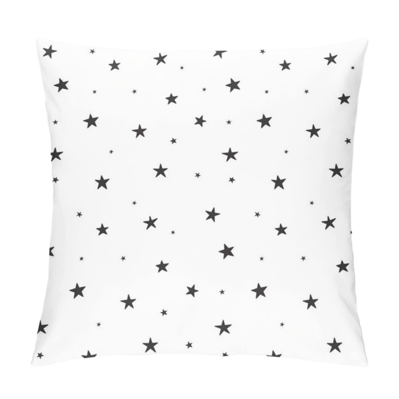 Personality  Star Seamless Pattern. Night, Space Or Christmas Theme. Flat Vector Background In Black And White. Pillow Covers