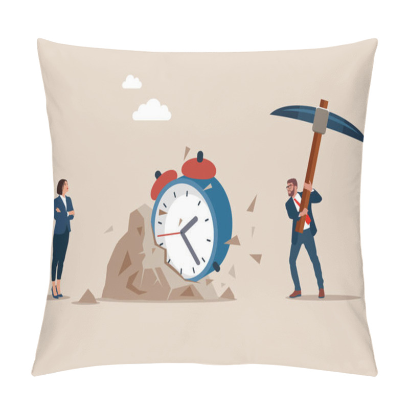 Personality  Search Support Service. 24-7 Support Service, Working Hours. Success Long Term Investment. Flat Vector Illustration Pillow Covers