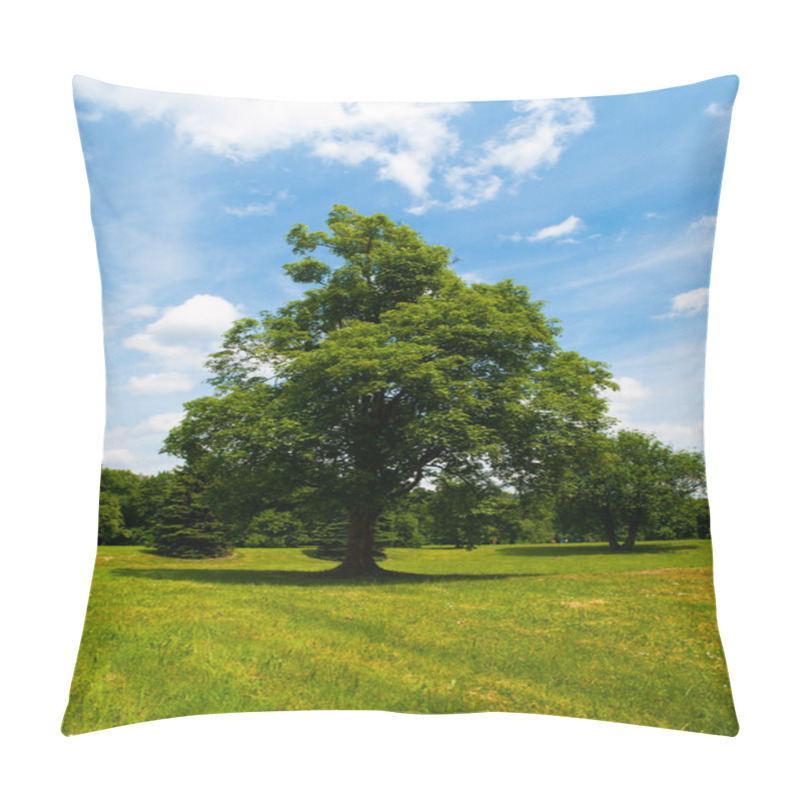 Personality  Green Tree In A Meadow Pillow Covers