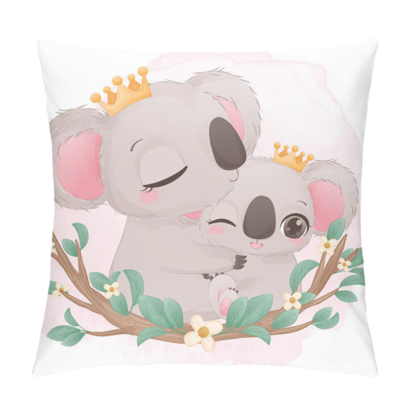 Personality  Cute Mom And Baby Koala Illustration Pillow Covers