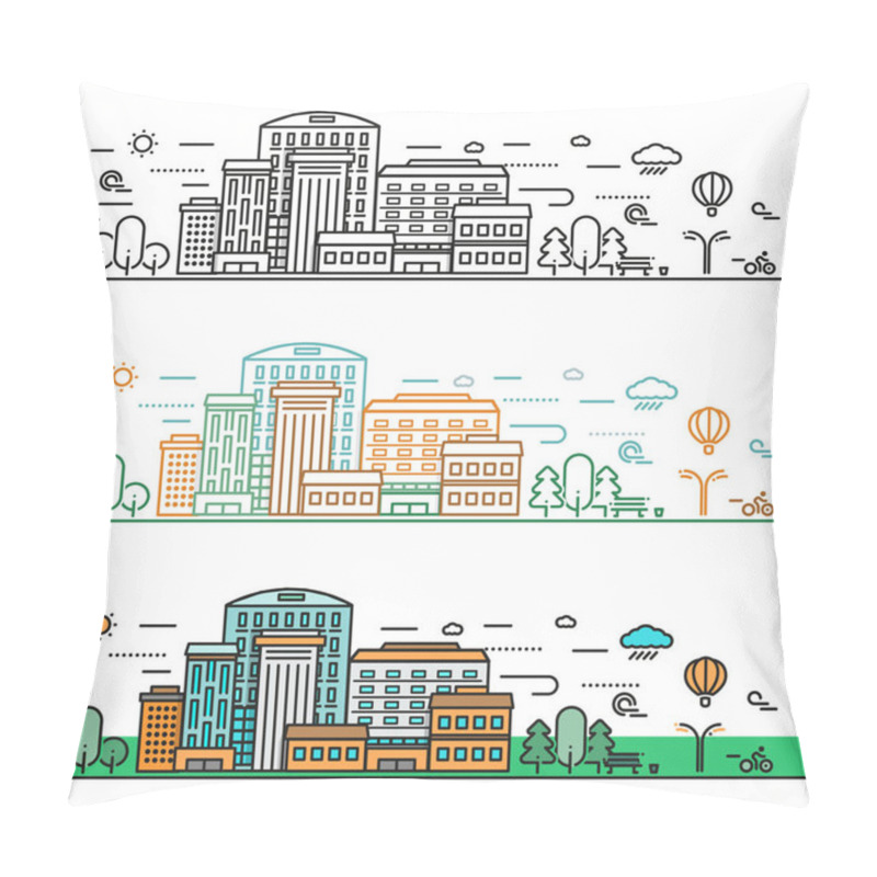 Personality  Linear Cityscape Concept Pillow Covers