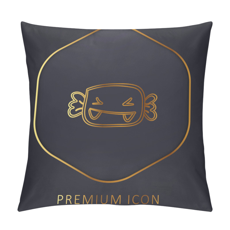 Personality  Alive Halloween Candy With Fangs Golden Line Premium Logo Or Icon Pillow Covers