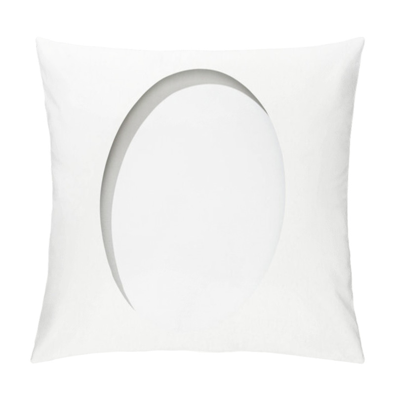 Personality  Cut Out Round Hole In White Paper On White Simple Background Pillow Covers