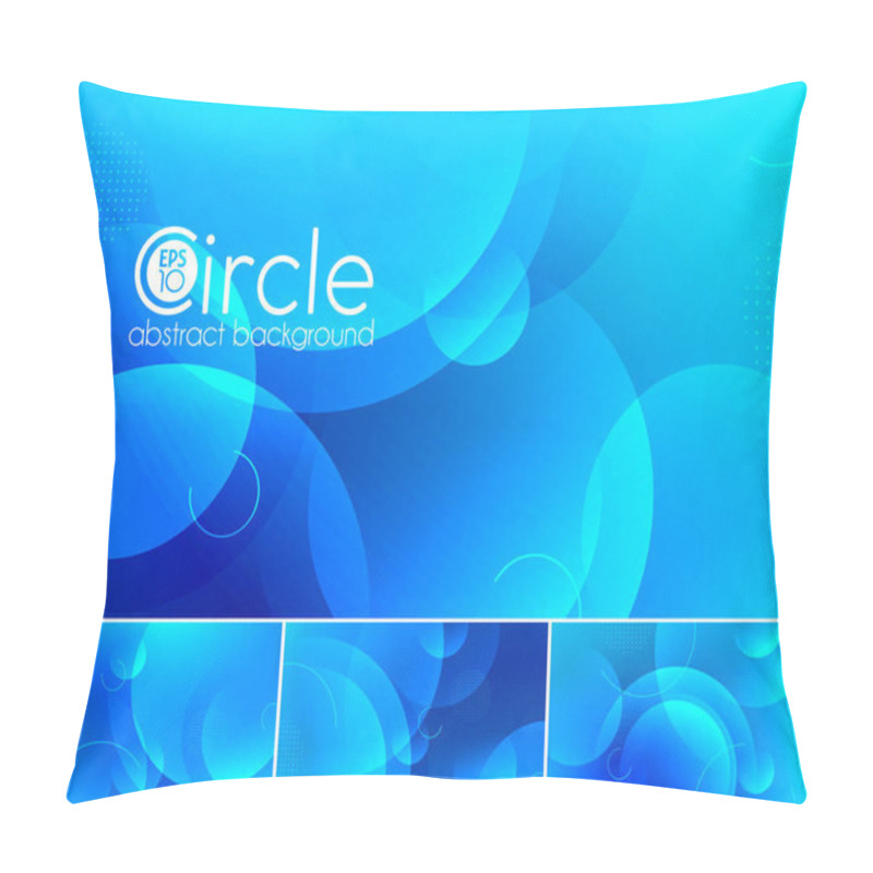 Personality  Circle Abstract Background - Blue Pillow Covers