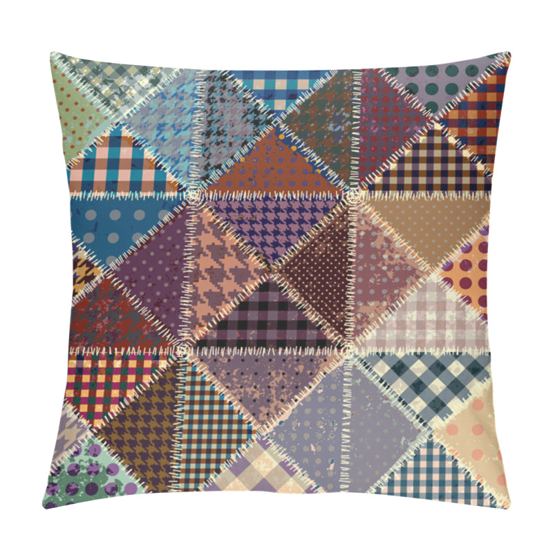 Personality  Vector Abstract Seamless Patchwork Pattern From Riangles Pillow Covers