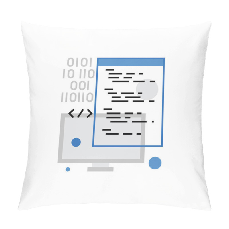 Personality  Coding Monoflat Icon Pillow Covers