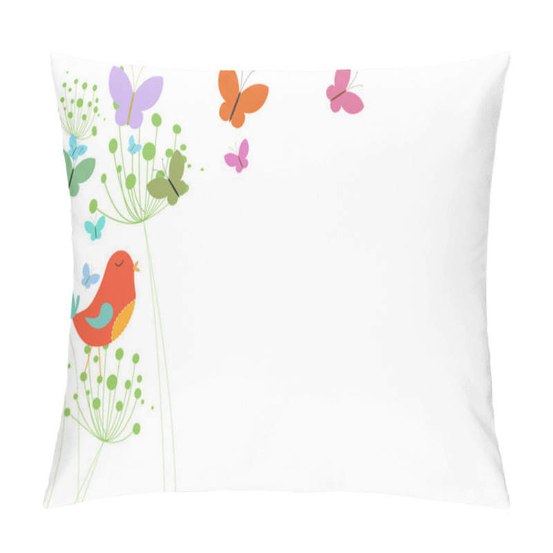 Personality  Bird With Heart And Dandelions Pillow Covers