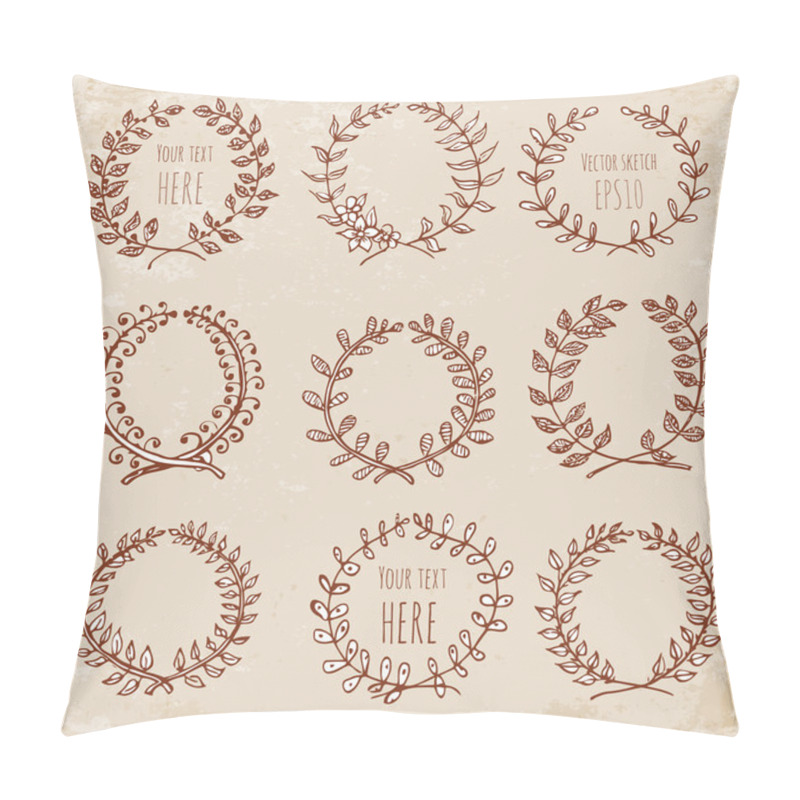 Personality  Circle Floral Borders. Pillow Covers