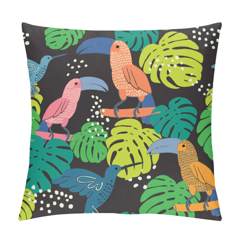 Personality  Abstract Hand Painted Seamless Animal Background.Isolated Birds Pillow Covers