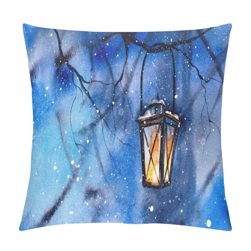 Personality  Lamp On The Tree. New Year's And Christmas Motive.  Pillow Covers